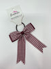 3.25 Inch Tail Bow Thin Elastic - Burgundy Gingham