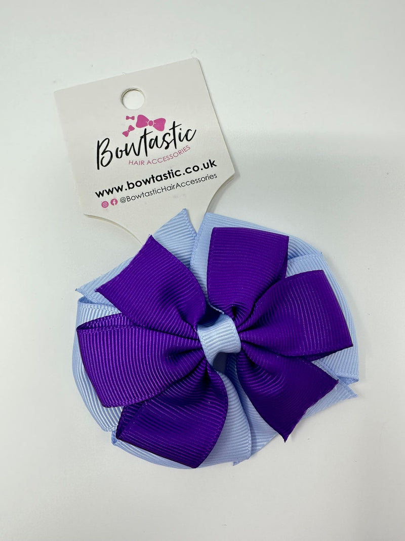 3 Inch Double Pinwheel Thin Elastic - Purple & Bluebell