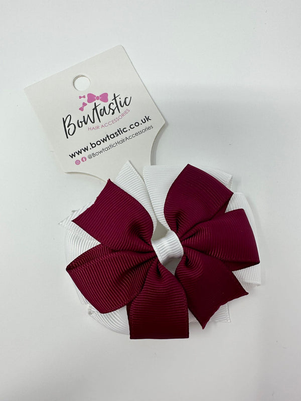 3 Inch Double Pinwheel Thin Elastic - Wine & White