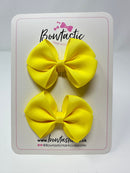 2.5 Inch Flat Bow - Lemon - 2 Pack