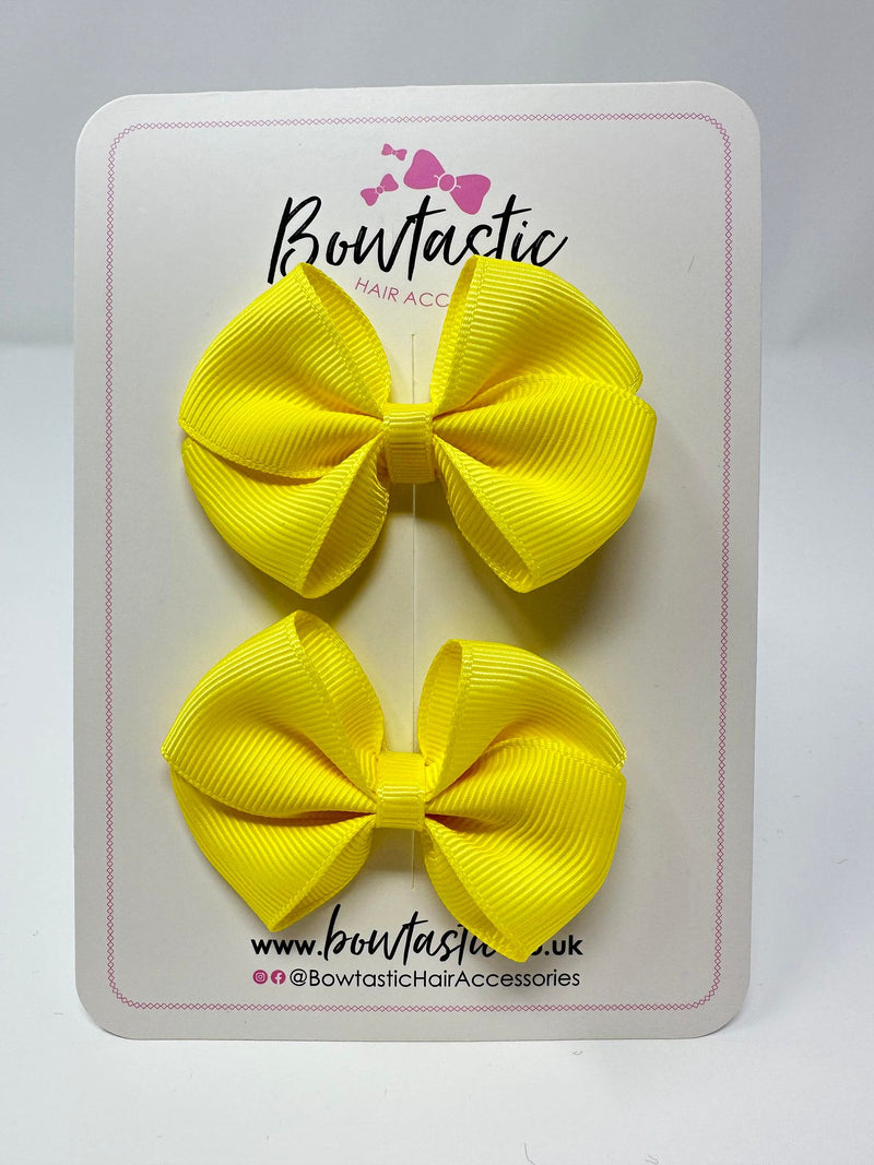 2.5 Inch Flat Bow - Lemon - 2 Pack