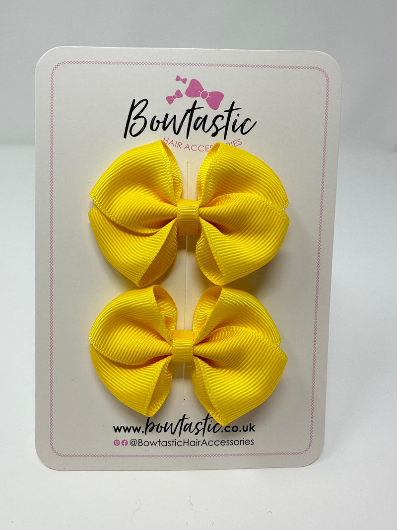 2.5 Inch Flat Bow - Daffodil - 2 Pack