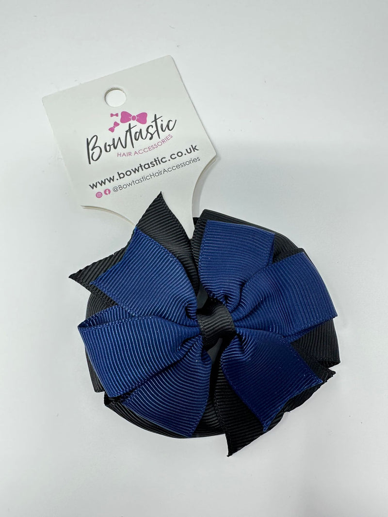 3 Inch Double Pinwheel Thin Elastic - Navy & Black