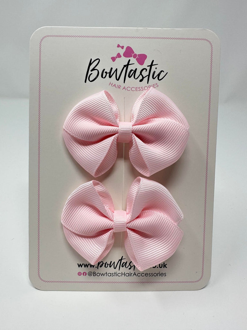 2.5 Inch Flat Bow - Powder Pink - 2 Pack