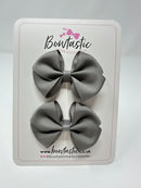 2.5 Inch Flat Bow - Metal Grey - 2 Pack