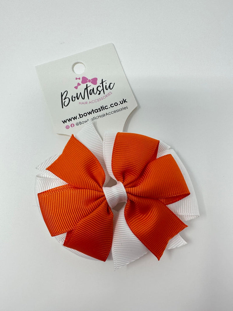 3 Inch Double Pinwheel Thin Elastic - Orange & White