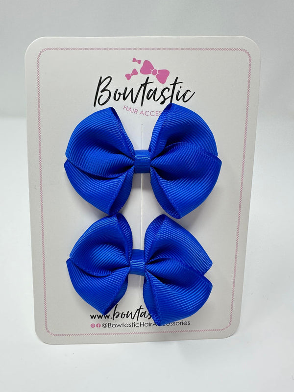 2.5 Inch Flat Bow - Electric Blue - 2 Pack