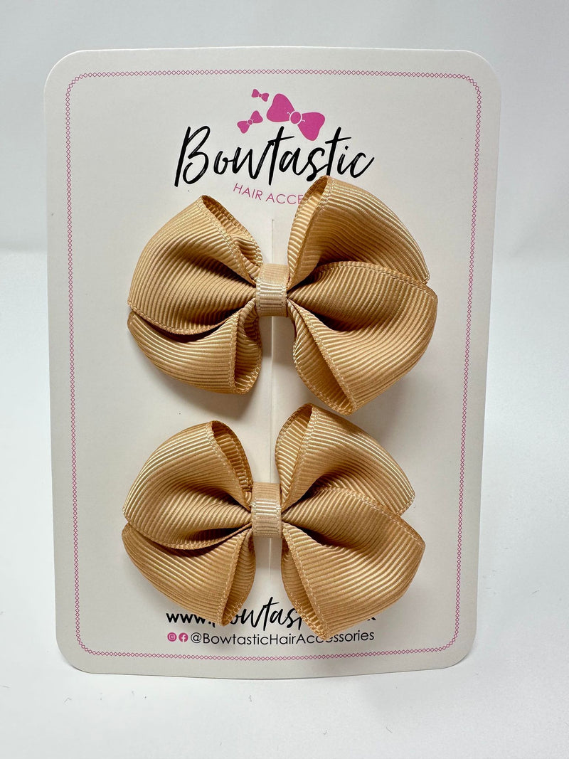 2.5 Inch Flat Bow - Latte - 2 Pack