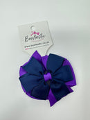 3 Inch Double Pinwheel Thin Elastic - Purple & Navy