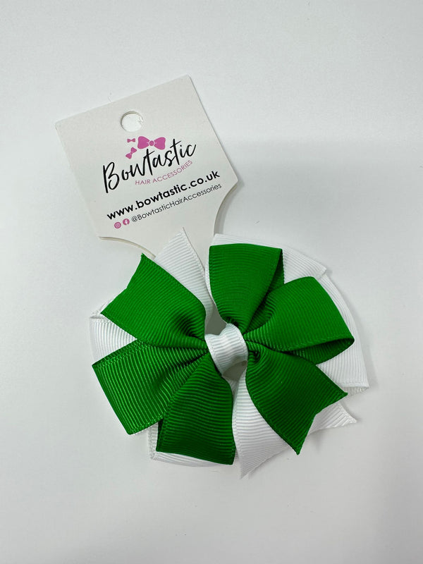 3 Inch Double Pinwheel Thin Elastic - Emerald Green & White