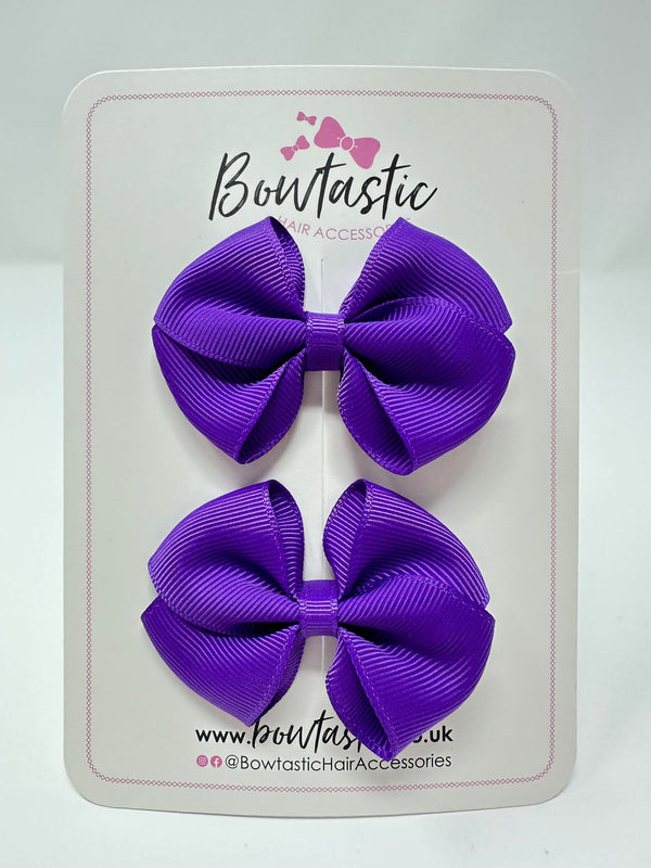 2.5 Inch Flat Bow - Purple - 2 Pack