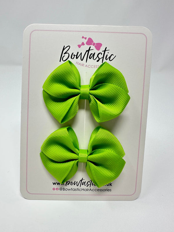 2.5 Inch Flat Bow - Apple Green - 2 Pack