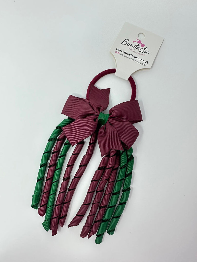 3 Inch Pinwheel Corker Bobble - Forest Green & Burgundy