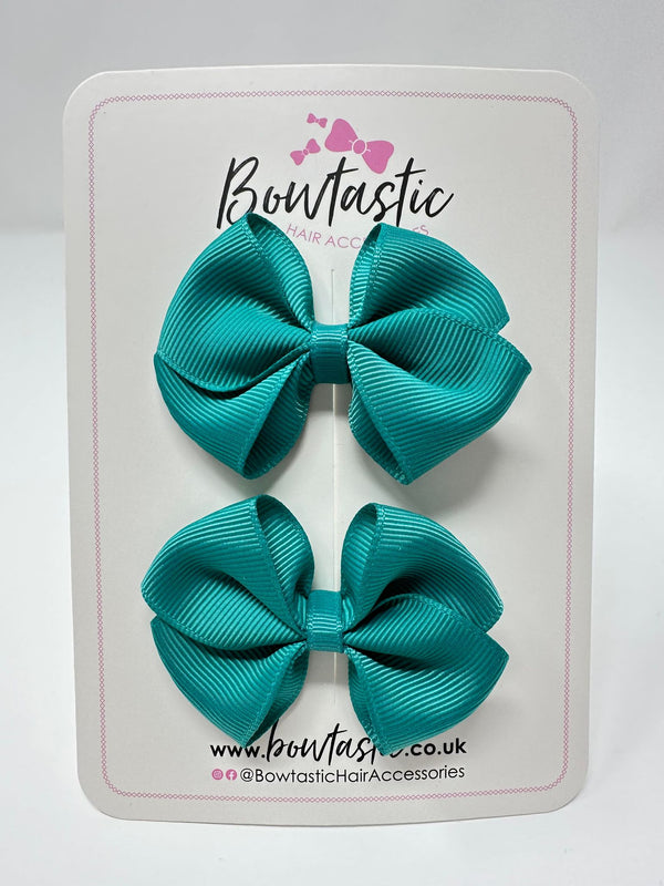2.5 Inch Flat Bow - Jade Green - 2 Pack