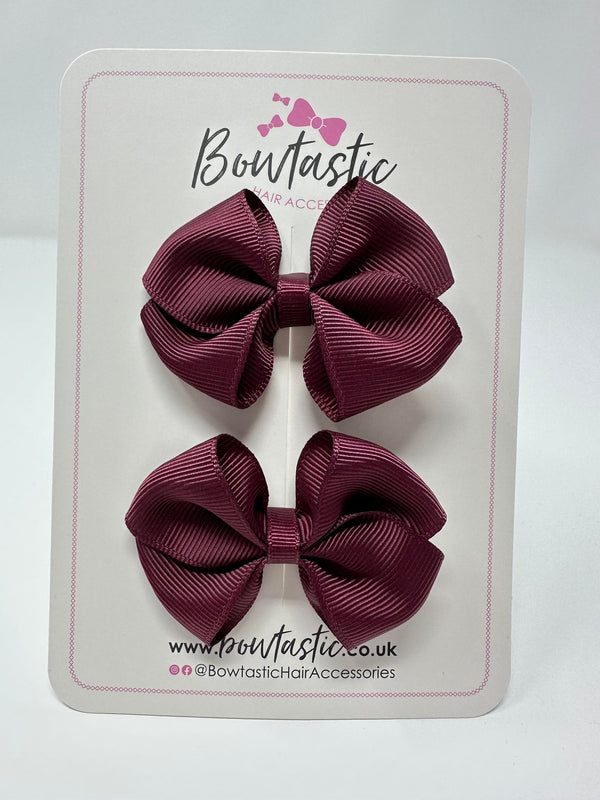 2.5 Inch Flat Bow - Burgundy - 2 Pack