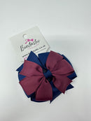 3 Inch Double Pinwheel Thin Elastic - Burgundy & Navy