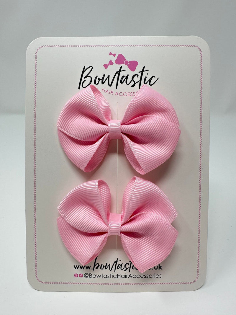 2.5 Inch Flat Bow - Pearl Pink - 2 Pack