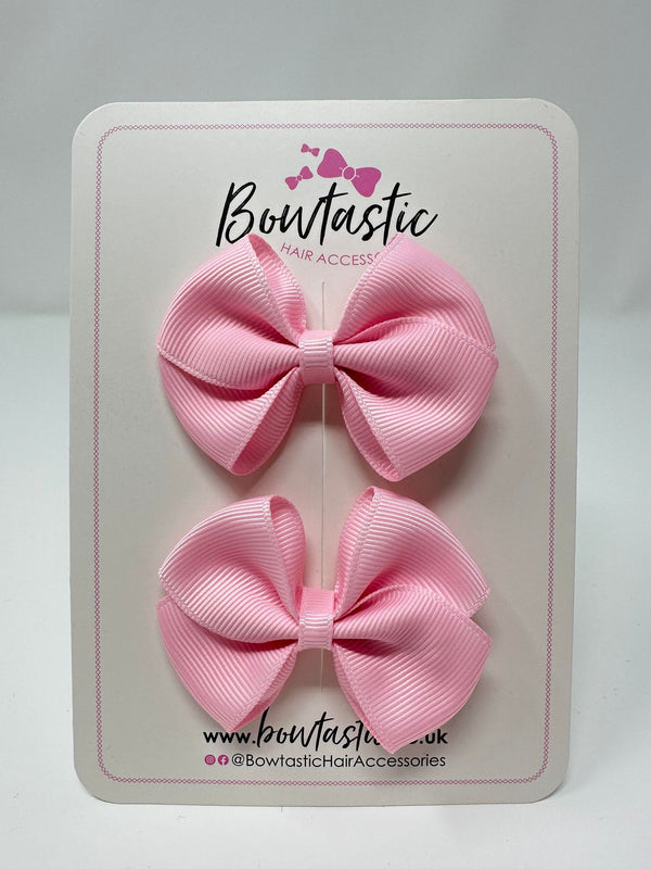 2.5 Inch Flat Bow - Rose Pink - 2 Pack