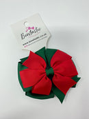 3 Inch Double Pinwheel Thin Elastic - Forest Green & Red