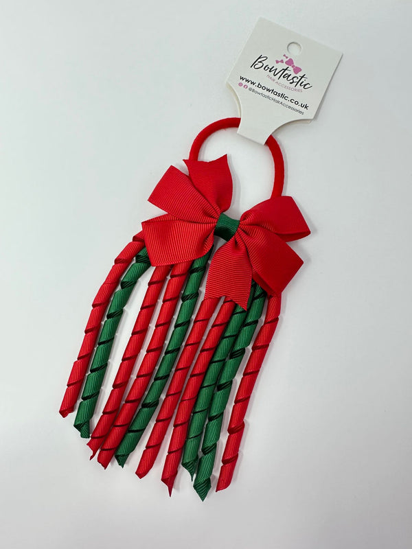 3 Inch Pinwheel Corker Bobble - Forest Green & Red