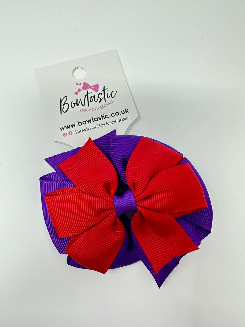 3 Inch Double Pinwheel Thin Elastic - Purple & Red