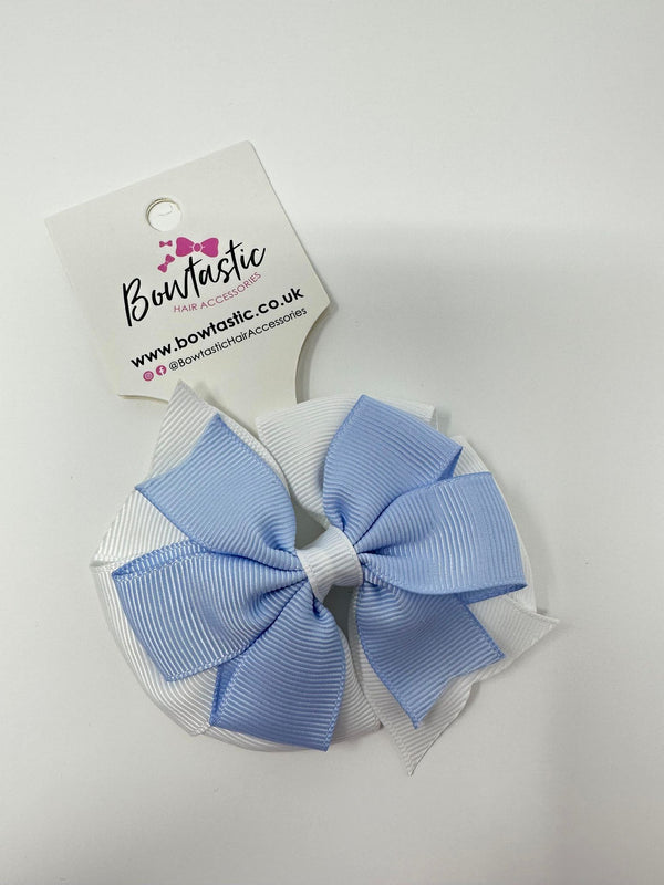 3 Inch Double Pinwheel Thin Elastic - Bluebell & White