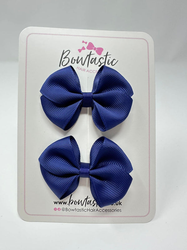 2.5 Inch Flat Bow - Ink Blue - 2 Pack