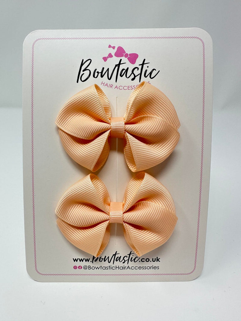 2.5 Inch Flat Bow - Petal Peach - 2 Pack