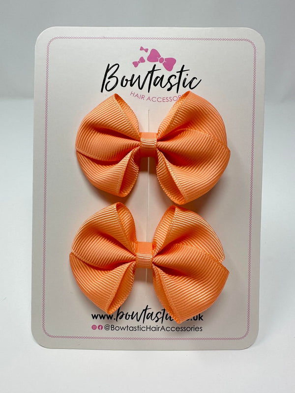 2.5 Inch Flat Bow - Peach - 2 Pack