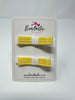 2.25 Inch Slide Bows - Yellow & White Gingham - 2 Pack