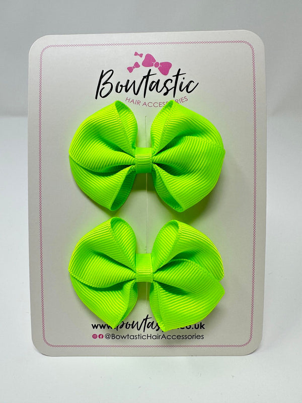 2.5 Inch Flat Bow - Key Lime - 2 Pack