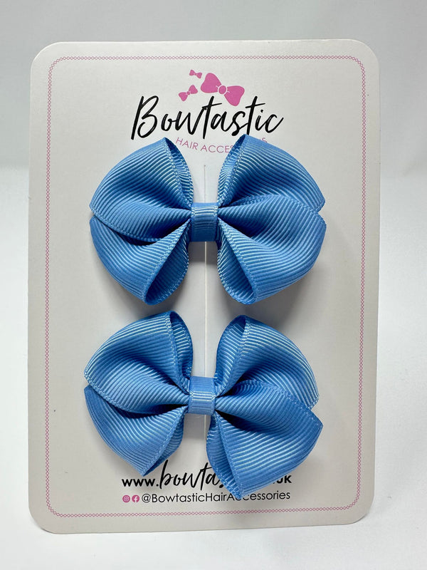 2.5 Inch Flat Bow - French Blue - 2 Pack