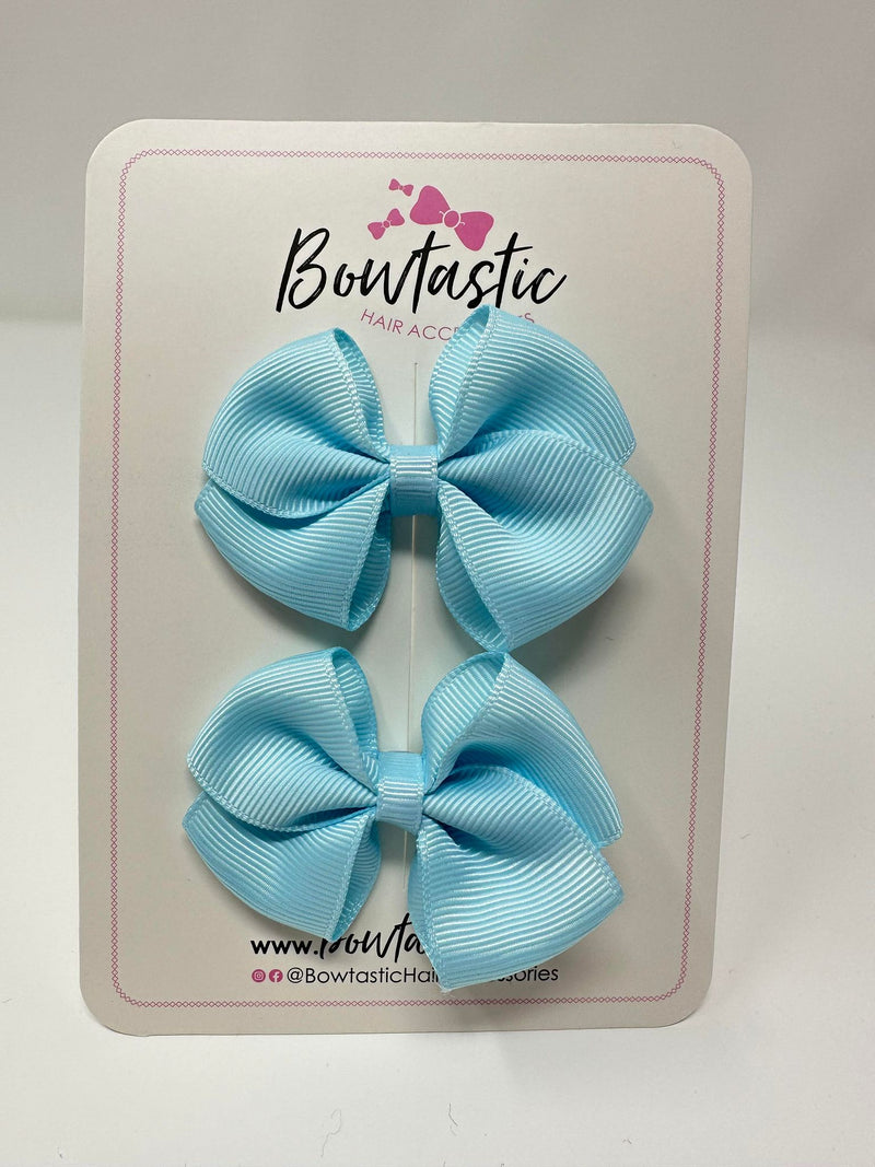 2.5 Inch Flat Bow - Light Blue - 2 Pack