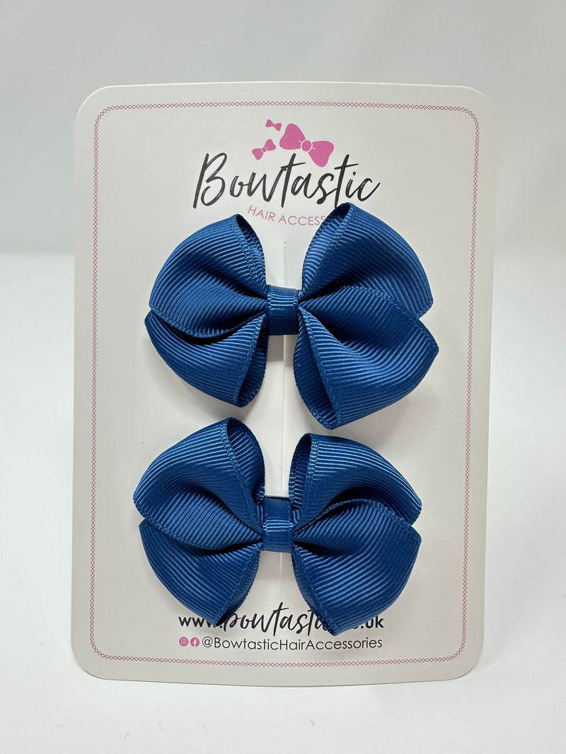 2.5 Inch Flat Bow - Light Navy - 2 Pack