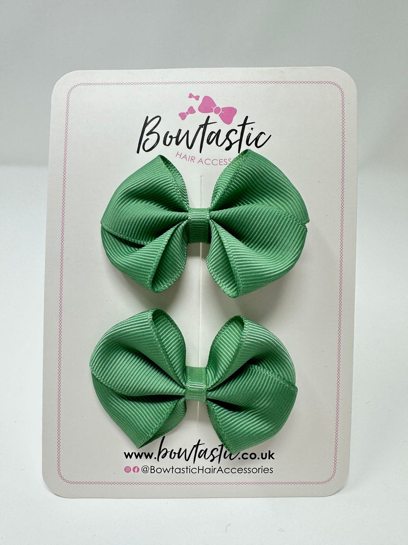 2.5 Inch Flat Bow - Sage Green - 2 Pack