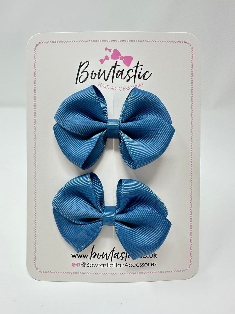 2.5 Inch Flat Bow - Antique Blue - 2 Pack