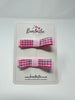 2.25 Inch Slide Bows - Pink Gingham - 2 Pack