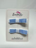 2.25 Inch Slide Bows - Light Blue & White Gingham - 2 Pack