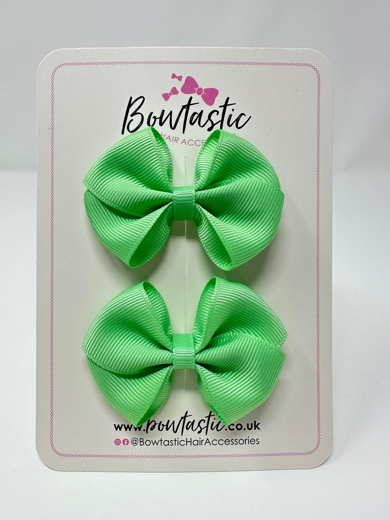 2.5 Inch Flat Bow - Mint Green - 2 Pack