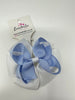 3.75 Inch Double Bow Bobble - Bluebell & White