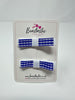 2.25 Inch Slide Bows - Royal Blue & White Gingham - 2 Pack