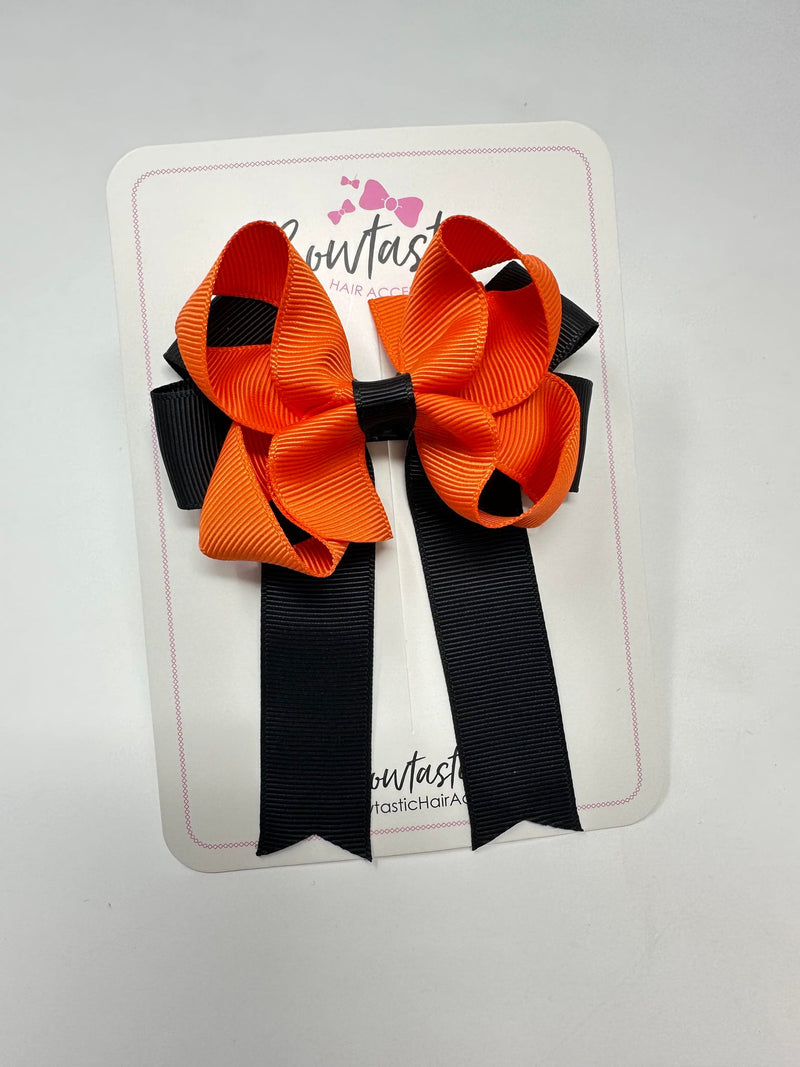 3.5 Inch Tail Bow - Orange & Black