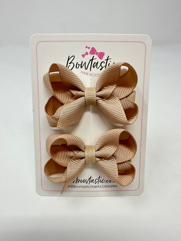 2 Inch Bow - Tan - 2 Pack