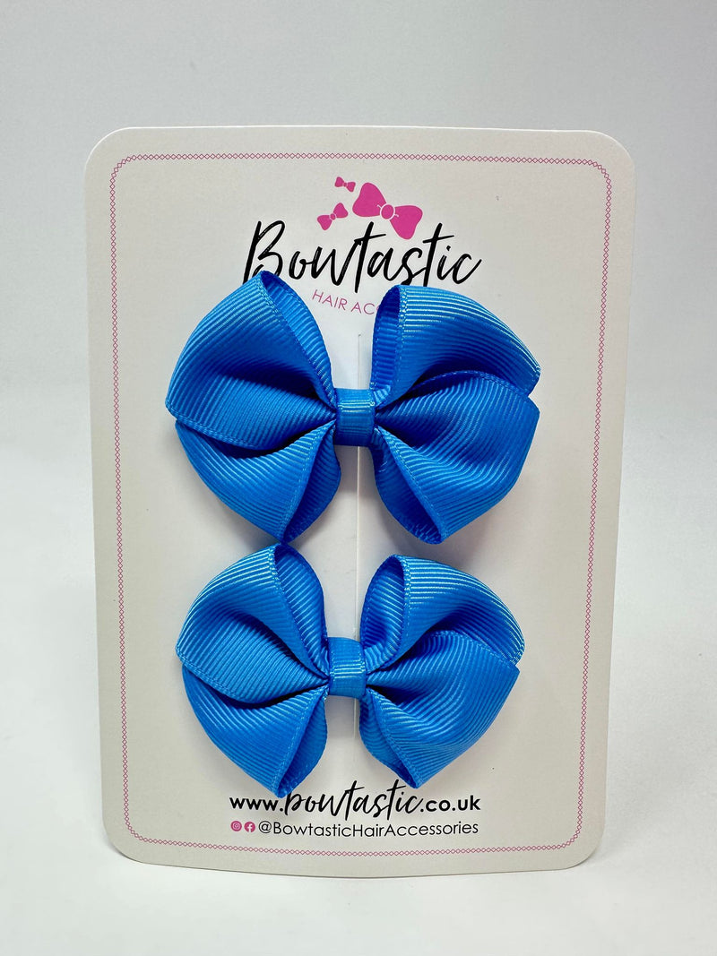 2.5 Inch Flat Bow - Porcelain Blue - 2 Pack