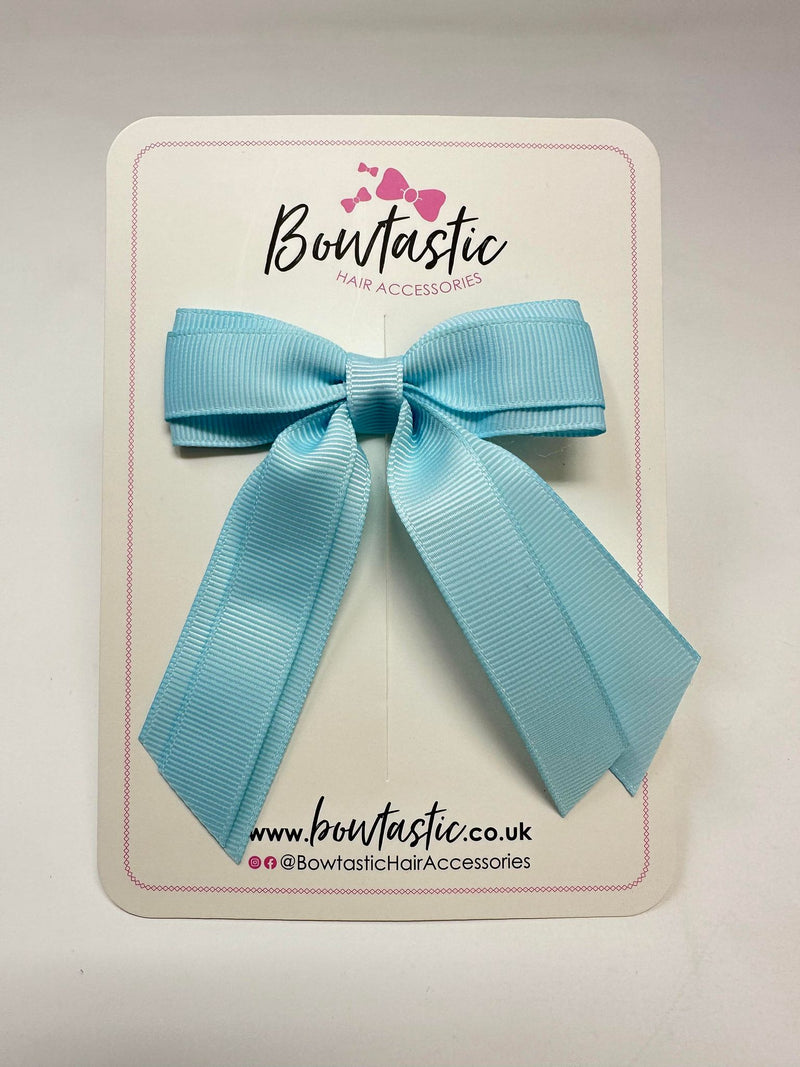 3 Inch Tail Bow - Blue Topaz