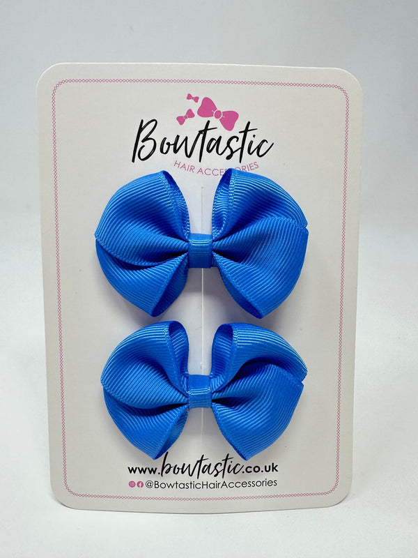 2.5 Inch Flat Bow - Capri Blue - 2 Pack