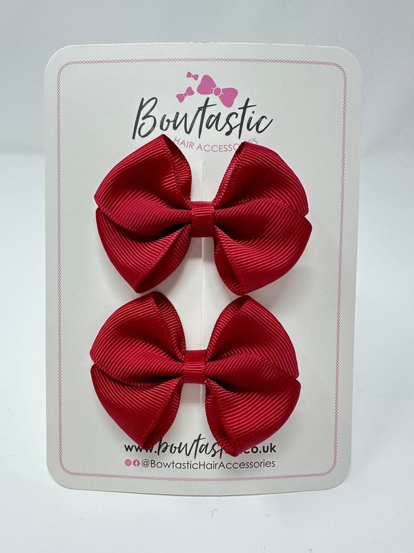 2.5 Inch Flat Bow - Scarlet Red - 2 Pack