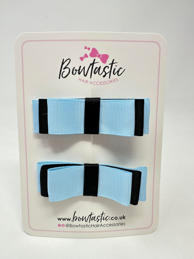 3 Inch Slide Bows - Black & Blue Topaz - 2 Pack