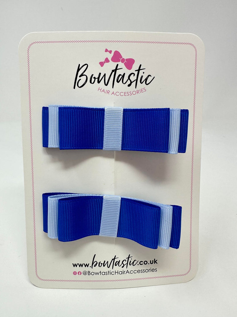 3 Inch Slide Bows - Royal Blue & Bluebell - 2 Pack