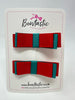3 Inch Slide Bows - Red & Jade Green - 2 Pack